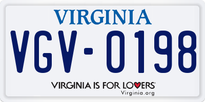 VA license plate VGV0198