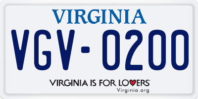 VA license plate VGV0200
