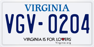 VA license plate VGV0204