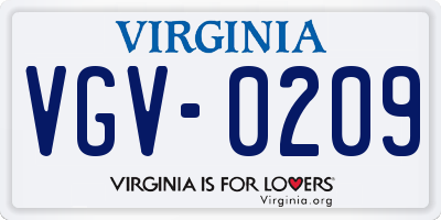 VA license plate VGV0209