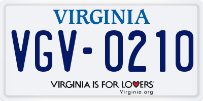 VA license plate VGV0210
