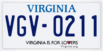 VA license plate VGV0211