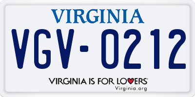 VA license plate VGV0212
