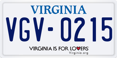 VA license plate VGV0215