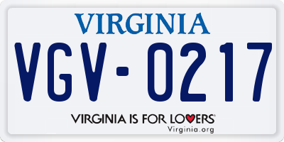 VA license plate VGV0217