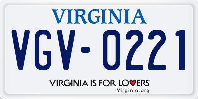 VA license plate VGV0221