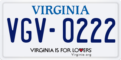 VA license plate VGV0222