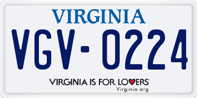 VA license plate VGV0224
