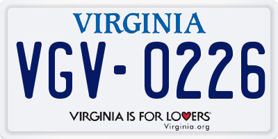 VA license plate VGV0226