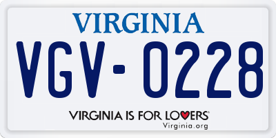 VA license plate VGV0228