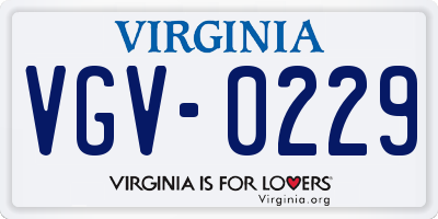 VA license plate VGV0229