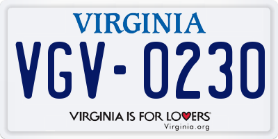VA license plate VGV0230