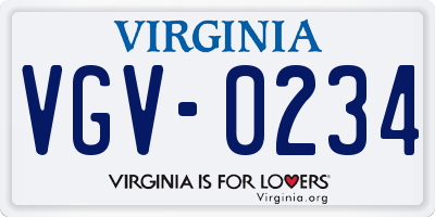 VA license plate VGV0234