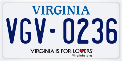VA license plate VGV0236