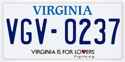 VA license plate VGV0237