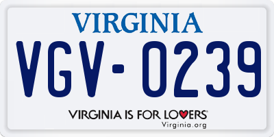VA license plate VGV0239