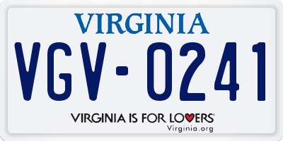 VA license plate VGV0241