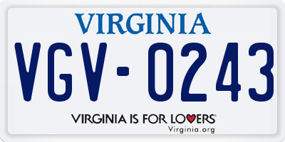 VA license plate VGV0243