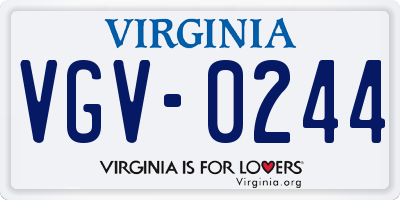 VA license plate VGV0244
