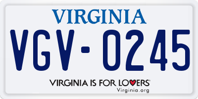 VA license plate VGV0245