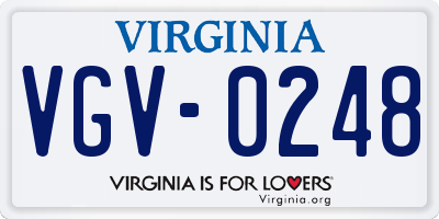 VA license plate VGV0248