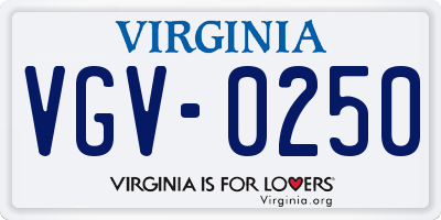VA license plate VGV0250