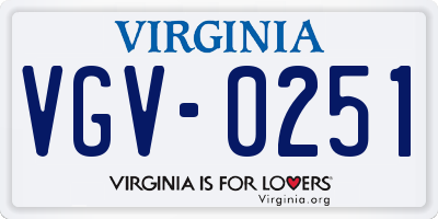 VA license plate VGV0251