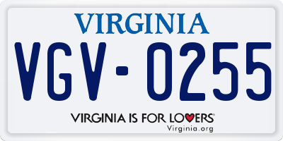 VA license plate VGV0255