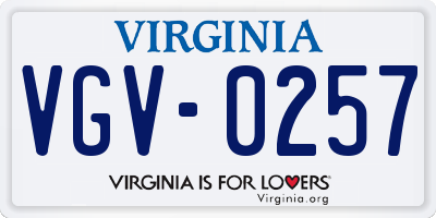 VA license plate VGV0257