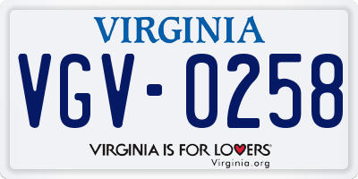VA license plate VGV0258
