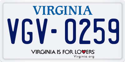 VA license plate VGV0259