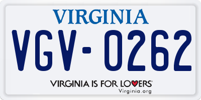 VA license plate VGV0262
