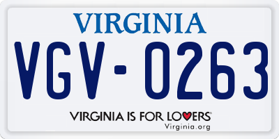 VA license plate VGV0263