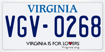 VA license plate VGV0268