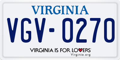 VA license plate VGV0270