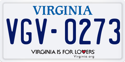 VA license plate VGV0273