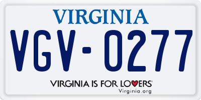 VA license plate VGV0277