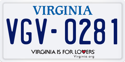 VA license plate VGV0281
