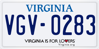 VA license plate VGV0283