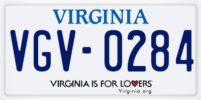 VA license plate VGV0284