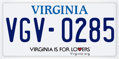 VA license plate VGV0285