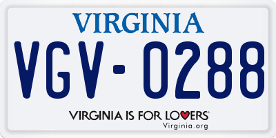 VA license plate VGV0288