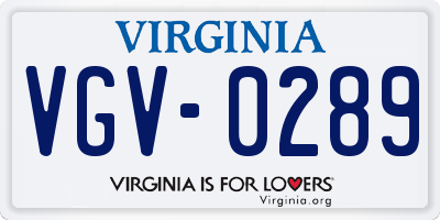 VA license plate VGV0289