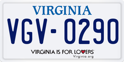VA license plate VGV0290