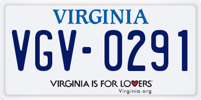 VA license plate VGV0291