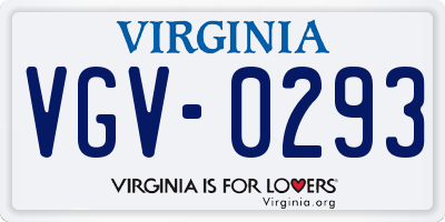 VA license plate VGV0293