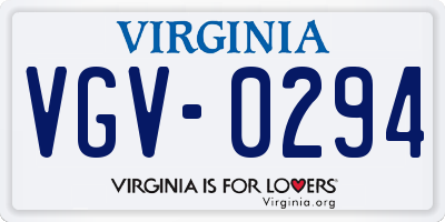 VA license plate VGV0294