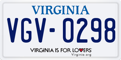 VA license plate VGV0298