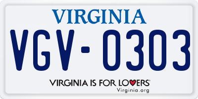 VA license plate VGV0303