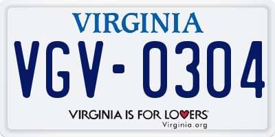 VA license plate VGV0304